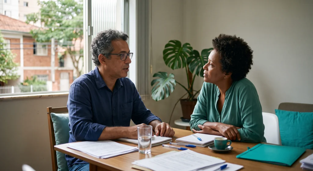 Cliente e consultor em uma conversa de escuta